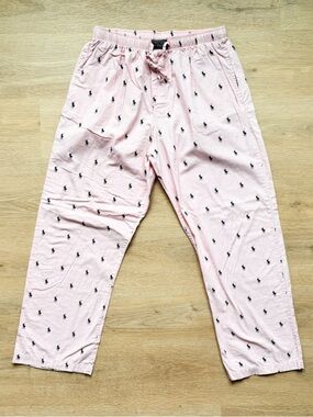 Vtg Polo Ralph Lauren Pink Pony AOP Pajama Pants M Coastal Granddaughter
